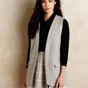 Anthropologie grey wool vest
